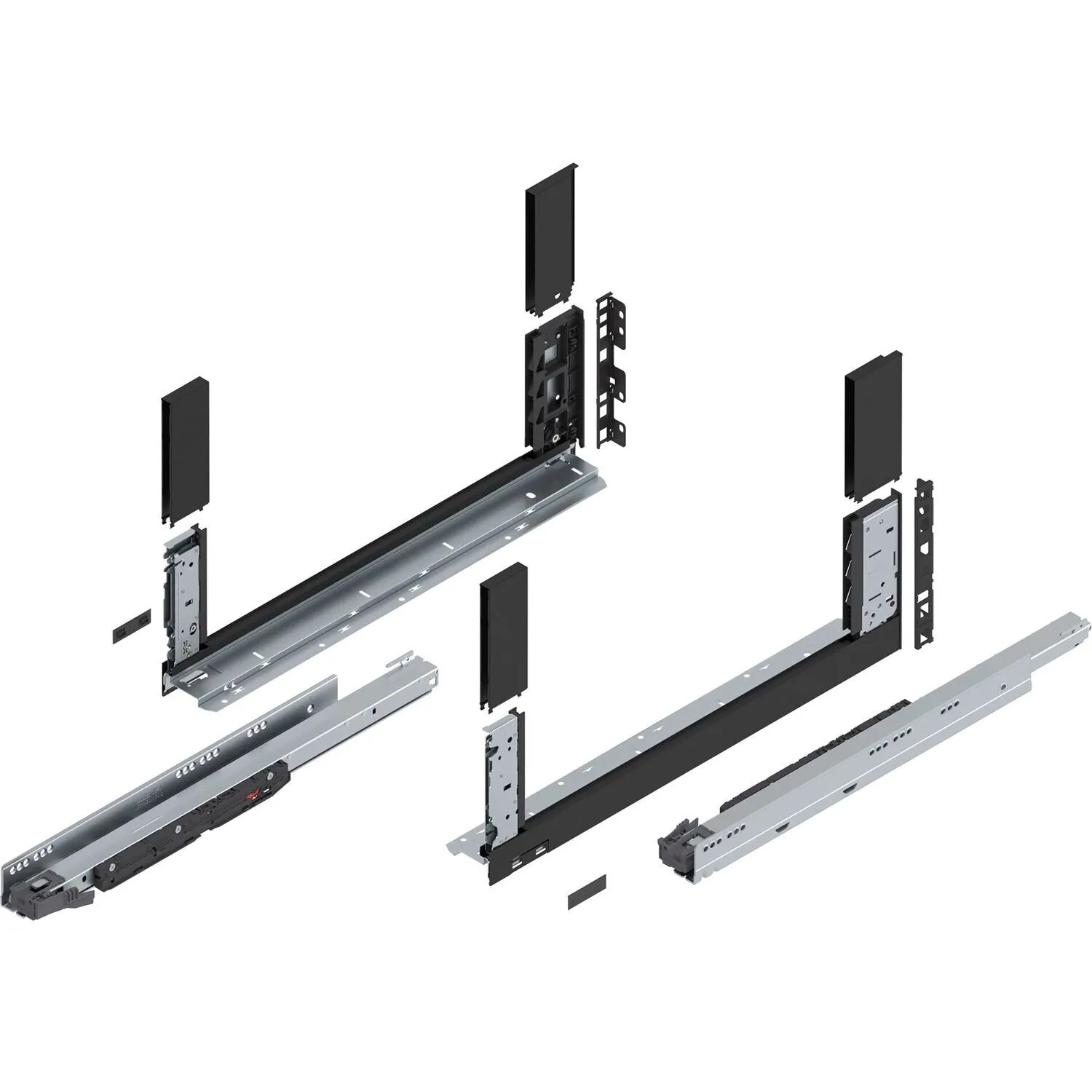 Blum Legrabox free Set Höhe C Blumotion S Nennlänge 550 mm 70 kg Carbonschwarz