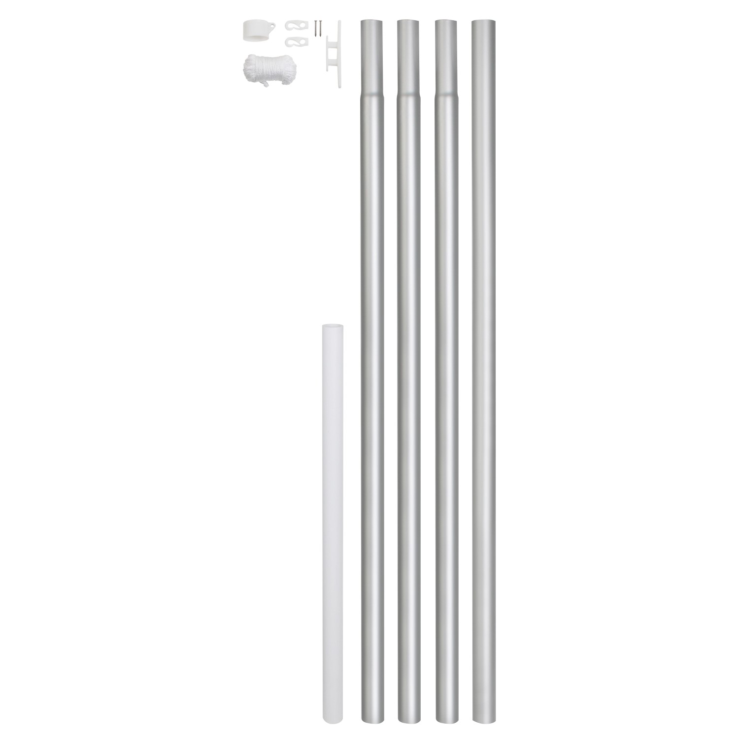 Fahnenmast Zylindrische Form Aluminium zum Einbetonieren Ø 5 cm x 620 cm