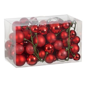Mica Decorations Girlande, 180 cm, Rot, in transparenter Verpackung. Weihnachtliche Deko.