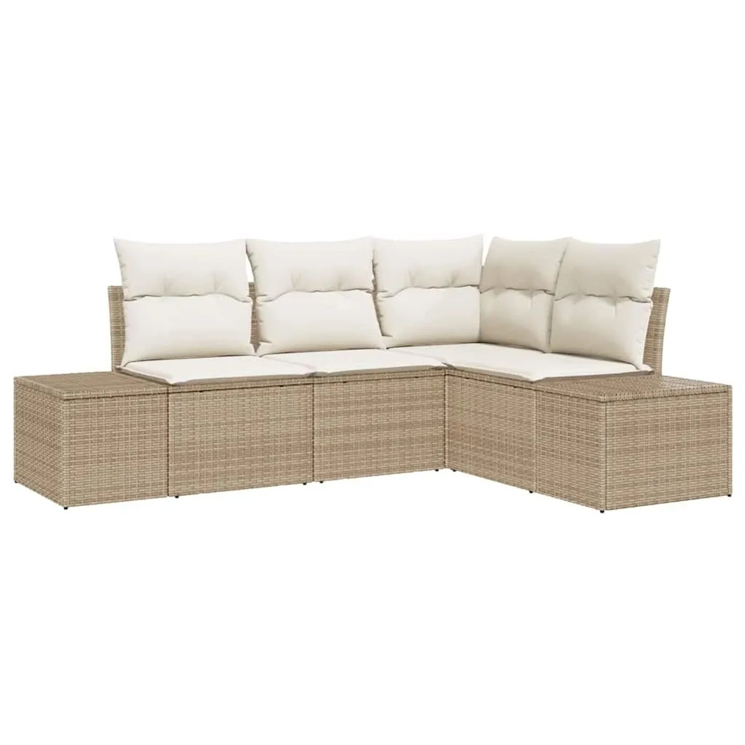 vidaXL Gartensofa-Set mit Speicher 4 Stk Beige und Creme Poly-Rattan 335571 günstig online kaufen