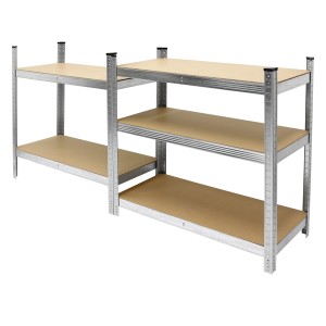2er Set ECD Germany Werkstattregale, 200x100x50 cm, verzinkt, bis 750 kg belastbar.