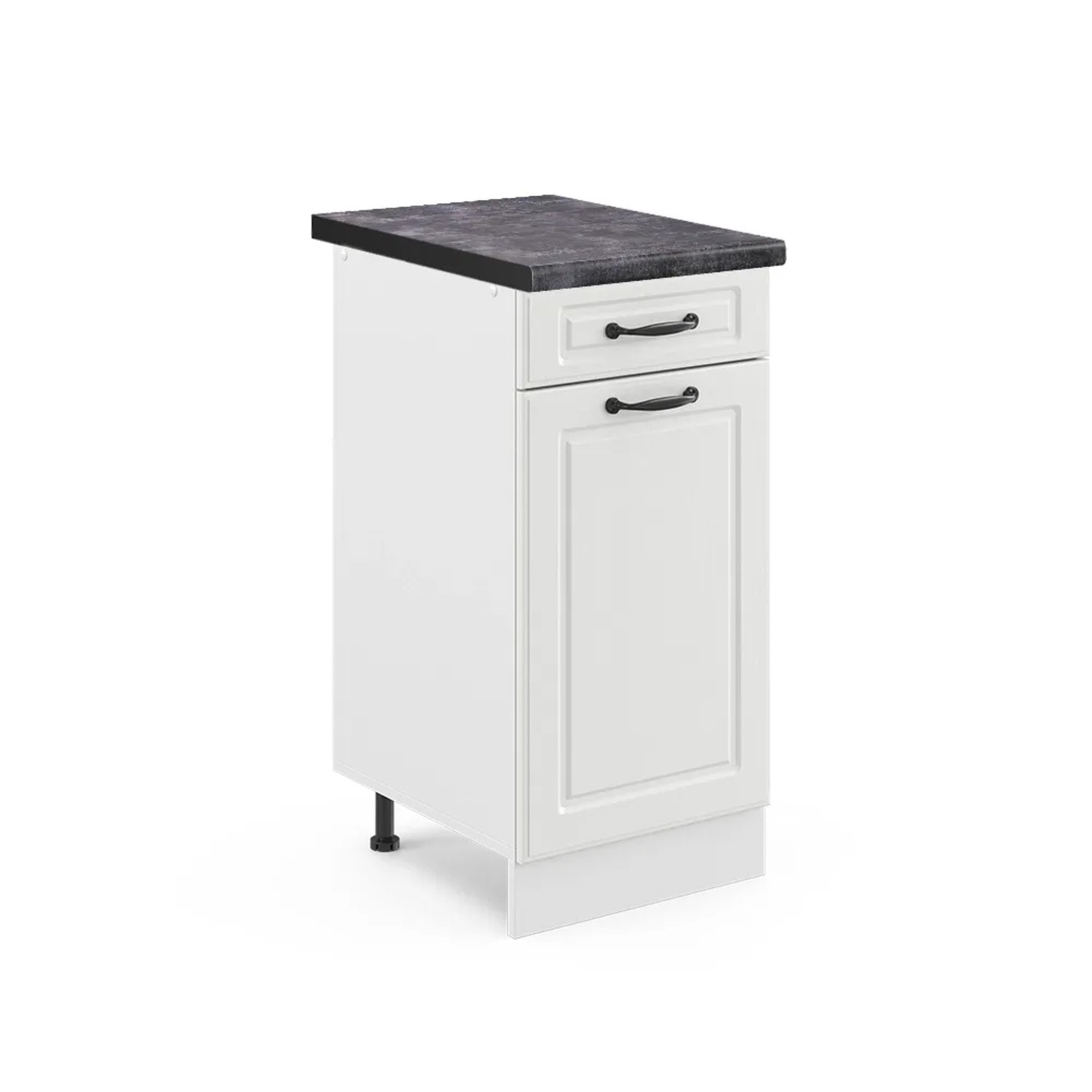 Vicco Küchenunterschrank R-Line Weiß Landhaus/Weiß 40 cm AP Anthrazit
