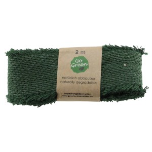 Grünes Strängchen-Band aus Baumwolle, 2 m, für Weihnachtsdeko.