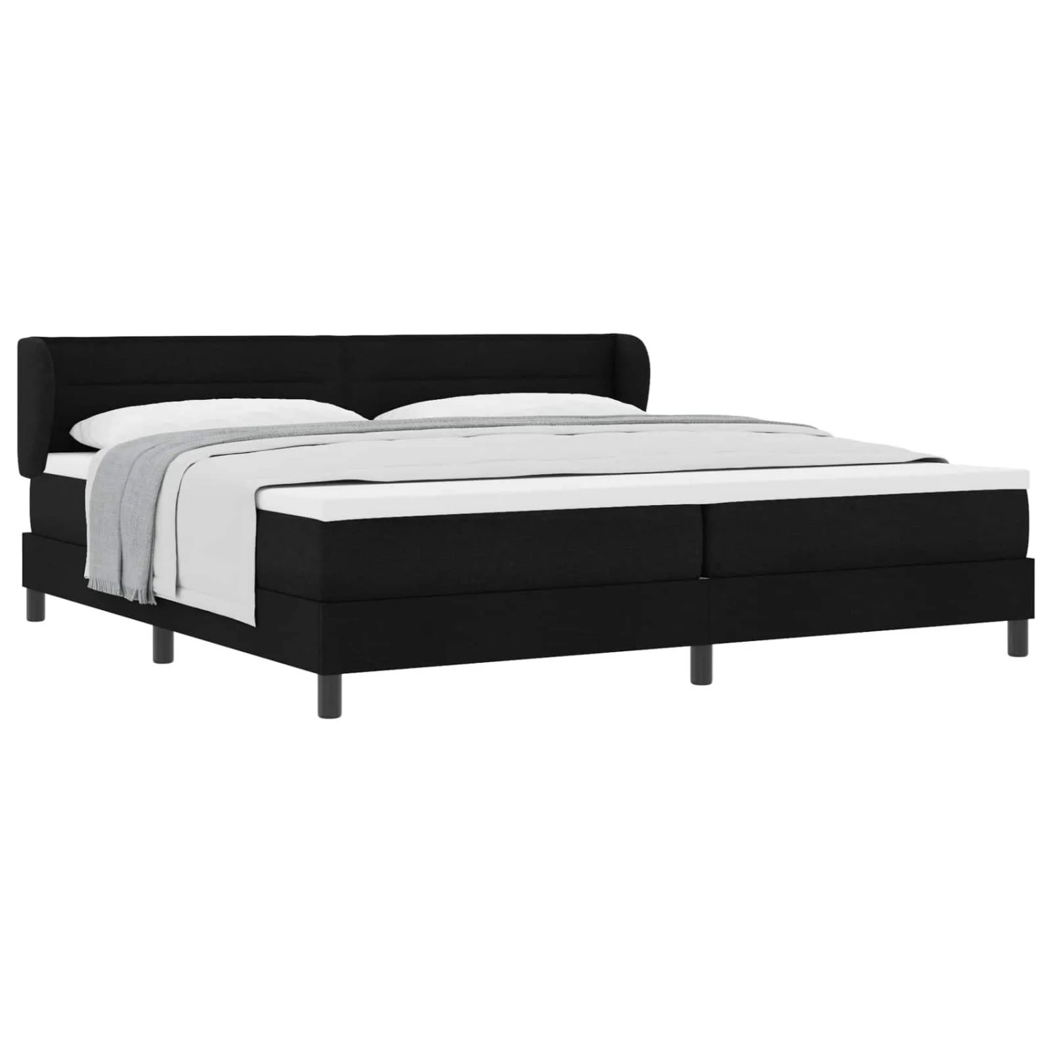 vidaXL Boxspringbett mit Matratze Schwarz 200 x 200 cm Stoff 3339984