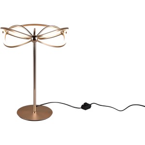 Elegante Trio LED Tischleuchte Charivari in Messing matt. Design-Tischlampe mit Dimmer.