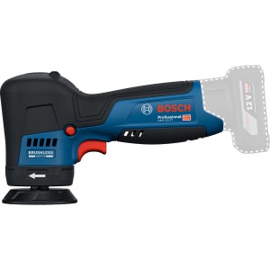 Bosch Professional GPO 12V-77 Akku-Polierer für Autopflege, blau-schwarz, mit angedeutetem Akku.