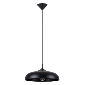 Schwarze Sollux Lighting Pendelleuchte Gina mit kuppelförmigem Lampenschirm.