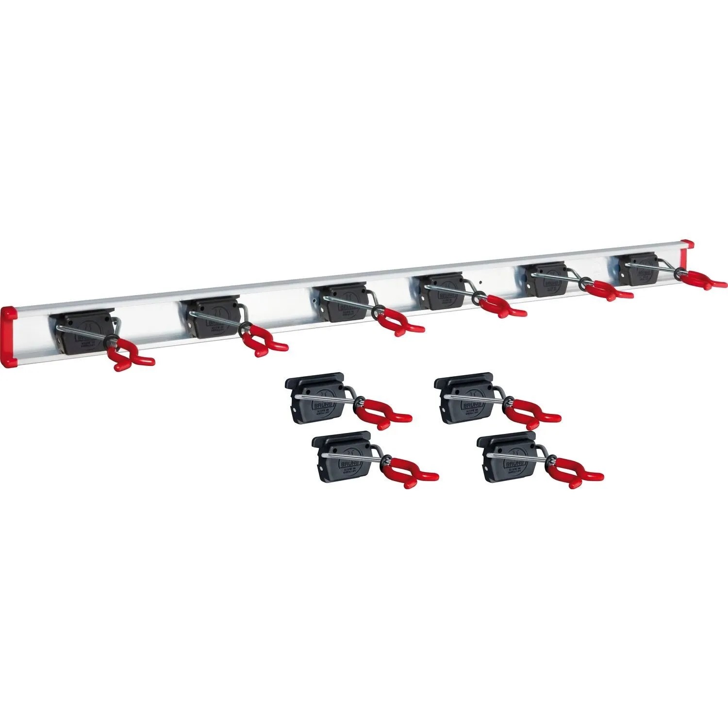 Bruns Gerätehalter 50 cm Set mit 10 Haltern und 1 Schiene