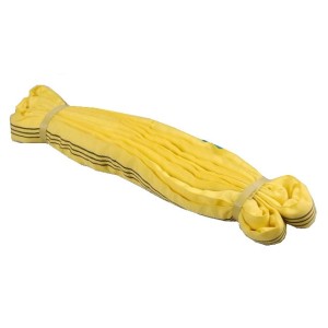 Gelbe TRUTZHOLM Rundschlinge, 3000 kg Tragkraft, 6 m Umfang, als Hebeband für Lasten.