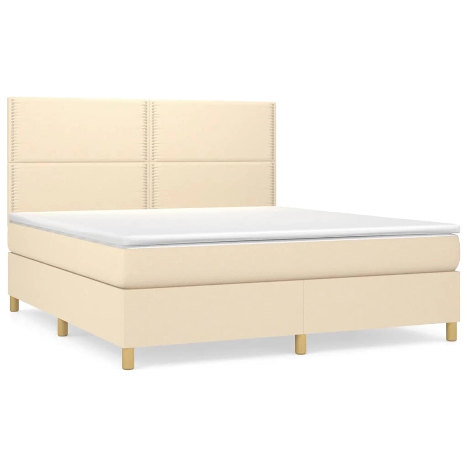 vidaXL Boxspringbett mit Matratze Creme 180x200 cm Stoff 3142278 günstig online kaufen