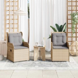 vidaXL Gartenbank 2 Stk Beige Poly-Rattan 3394488