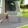 Grau-grüne Outsunny Kühlbox aus HDPE Kunststoff im Outdoor-Zeltlager. Ideal für Camping, Reise & Picknick.