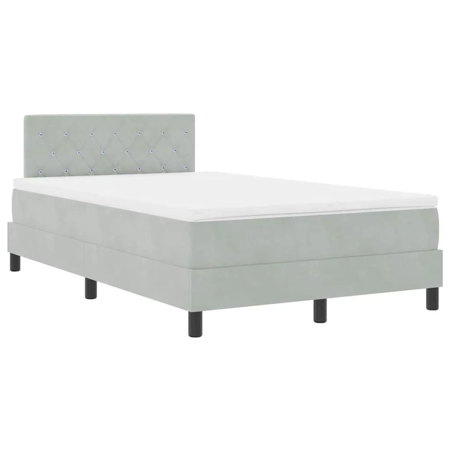 vidaXL Boxspringbett mit Matratze Hellgrau 120 x 190 cm Stoff 3339092 günstig online kaufen