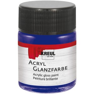 Kreul Acrylfarbe Glänzend Dunkelblau, 50ml Flasche. Bastelfarbe für glänzende Effekte.