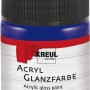Kreul Acrylfarbe Glänzend Dunkelblau, 50ml Flasche. Bastelfarbe für glänzende Effekte.