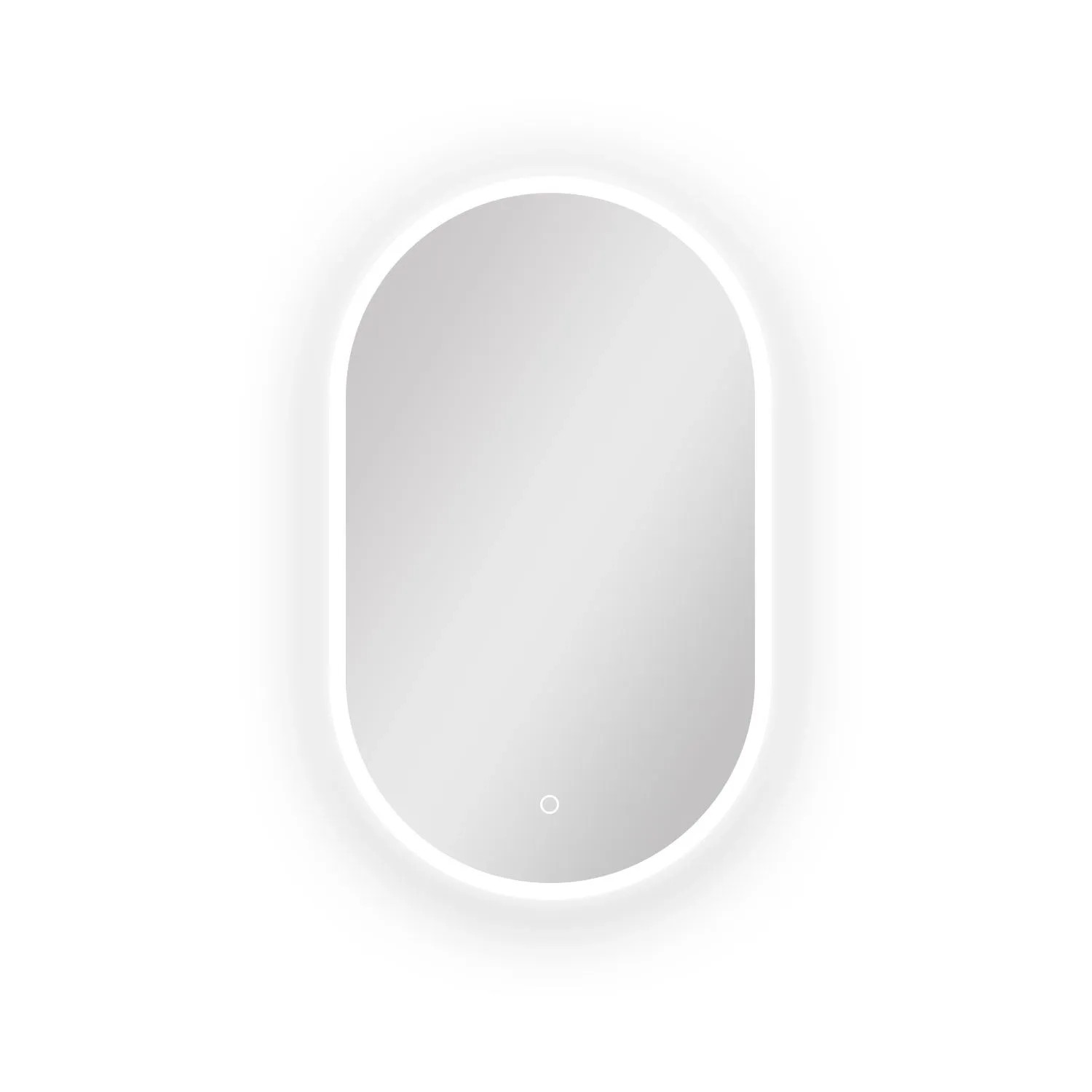 Aica Sanitär Badspiegel Rennbahn 45x75 cm Spiegel mit LED Beleuchtung Neutral-Warm-Kaltweiß Dimmbar Memory Touch Wandsch...