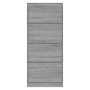 Grauer Sonoma Schuhschrank aus Holzwerkstoff mit Holzmaserung und 4 Kippfächern. Modernes Design für Schuhe.