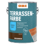 Dose OBI Terrassenfarbe Nussbraun, seidenmatt. Deckende Bodenfarbe für Holz und Beton im Außenbereich.