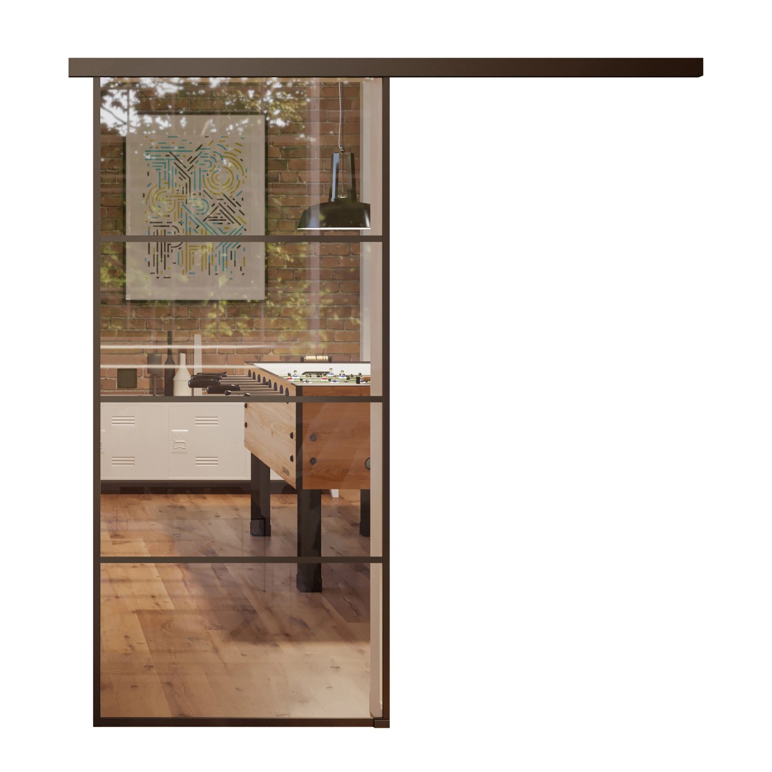 Skyscope Portal Schiebetür-Set Slimwork Typ 9 Klarglas 94 cm x 206 cm günstig online kaufen
