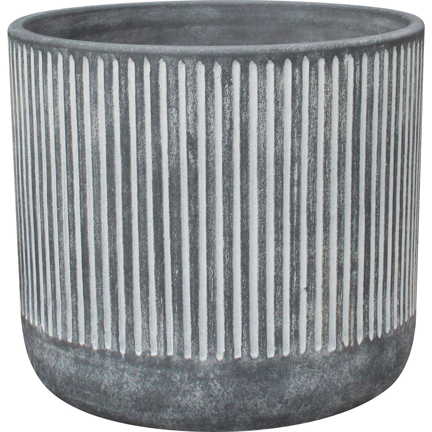 Übertopf Ø 14 cm x 14 cm Keramik Grau-Weiß Design 2