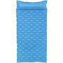 Blaue Bestway Luftmatratze Float'n Roll, 213x86 cm, mit integriertem Kopfkissen für entspanntes Sonnenbaden.