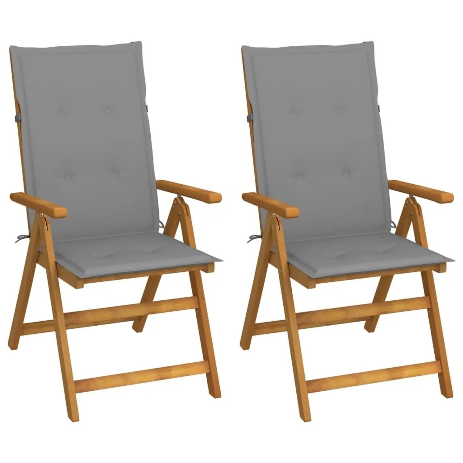 vidaXL Garten-Liegestühle 2 Stk mit Kissen Akazie Massivholz 3064060