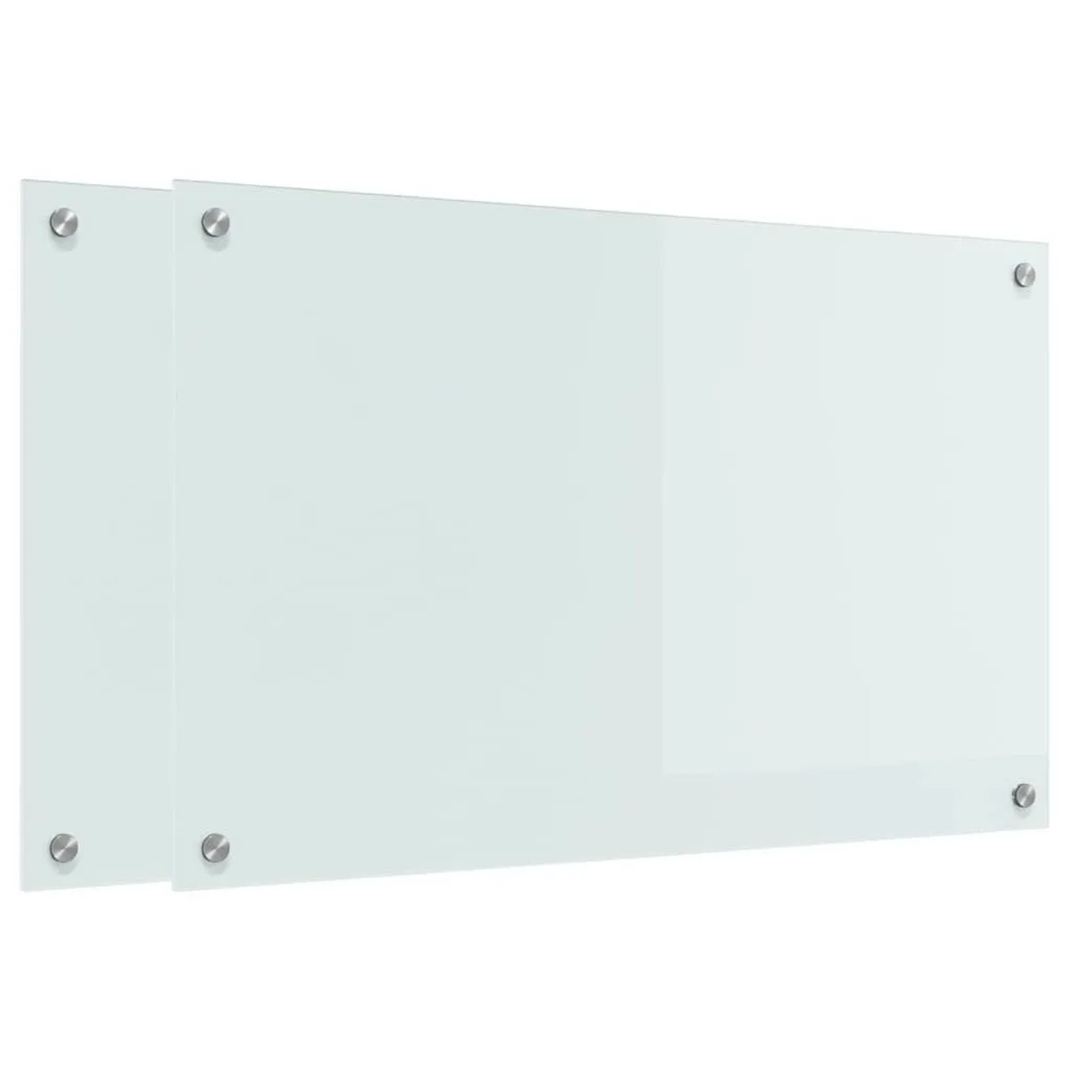 vidaXL Küchenrückwand 2 pcs Weiß 80 x 50 cm Gehärtetes Glas 3415522