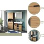 OBI Hochschrank Canu, Artisan/Grau, 193 cm, Bad-Standregal mit Fächern und Schublade.