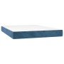 Boxspringbett vidaXL, dunkelblau, 140x190 cm, Samtbezug. Bequeme Matratze für erholsamen Schlaf.