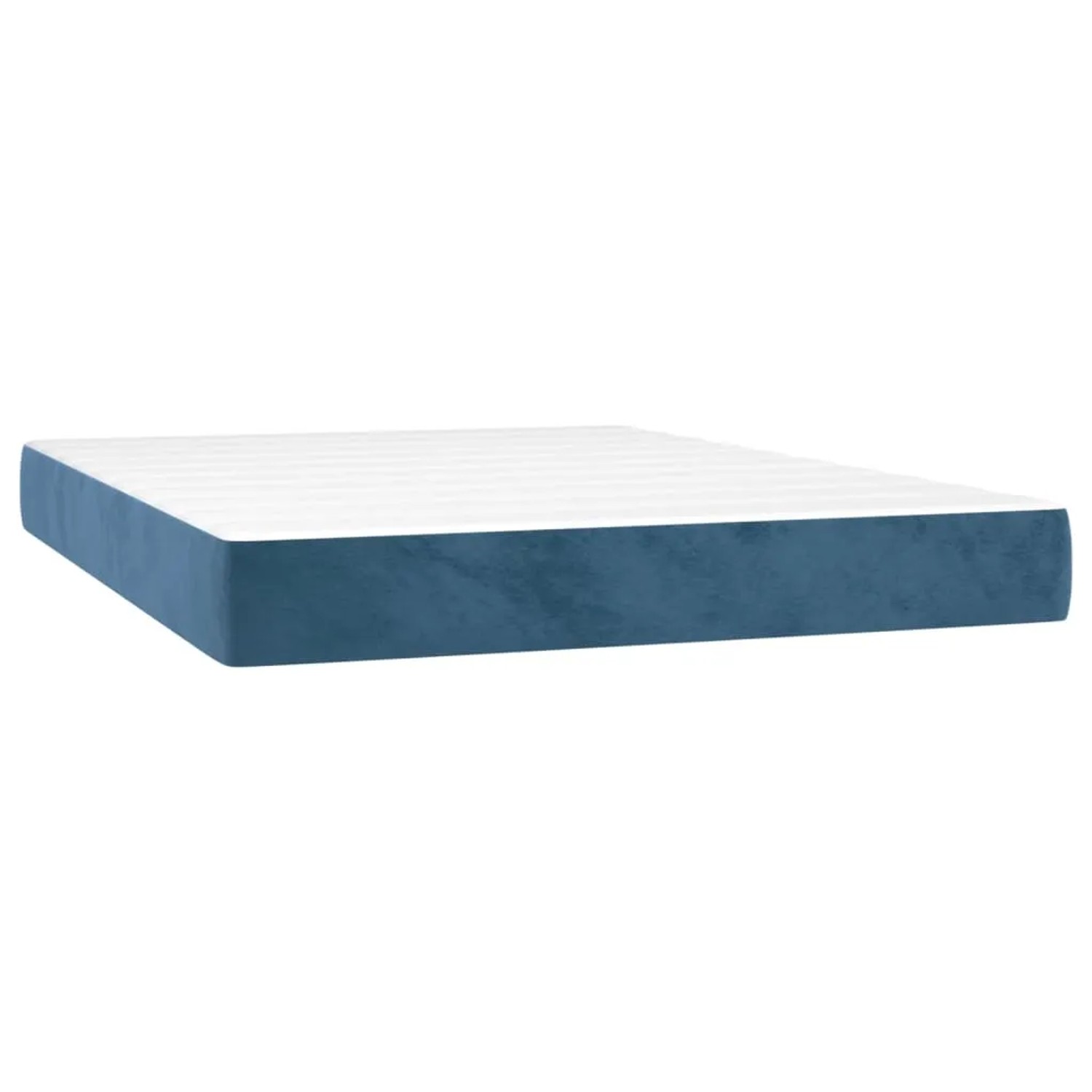 Boxspringbett vidaXL, dunkelblau, 140x190 cm, Samtbezug. Bequeme Matratze für erholsamen Schlaf.