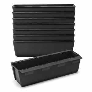 BigDean 12er Set Paletten Blumenkästen Einsatz mit Hängesystem zum Einhängen 37cm Anthrazit Pflanzkasten für Europalette Balkonkasten Blumentopf