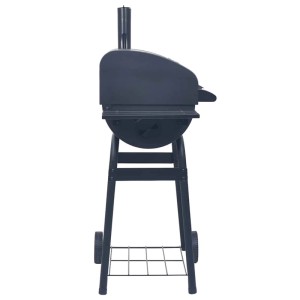 vidaXL Holzkohlegrill Smoker mit Unterer Ablage Schwarz 46649