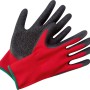 Rote Arbeitshandschuhe aus Latex, 5er-Pack, Größe 8, mit schwarzer Handfläche für besseren Grip.
