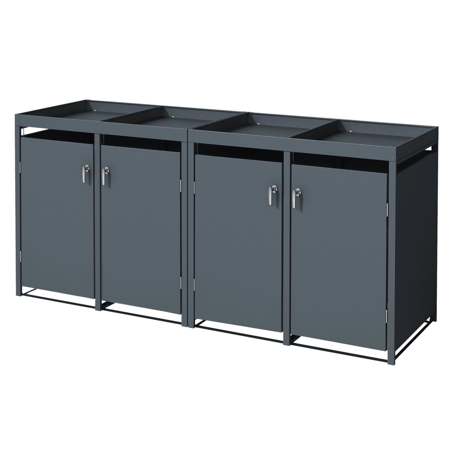 ML-Design Mülltonnenbox 4Er mit Pflanzdach 240L 264x80x124cm Anthrazit aus günstig online kaufen