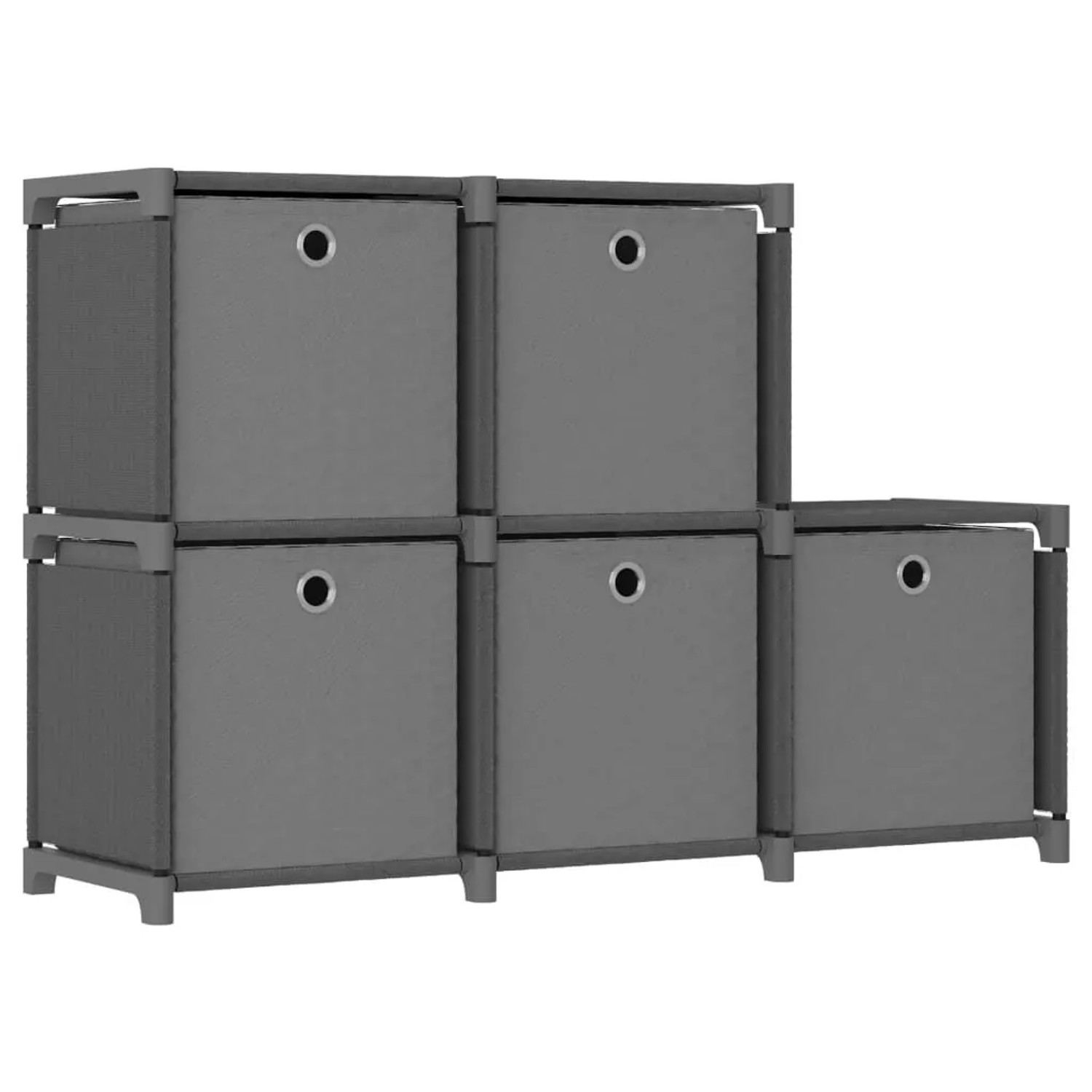 vidaXL Würfel-Regal mit Boxen 5 Fächer Grau 103x30x72,5 cm Stoff 322605
