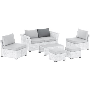 Graues Rückenkissen für Hopevale Lounge-Set. Ersatzkissen für Gartenmöbel, Bezug Polypropylen.
