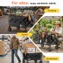 Sekey Bollerwagen faltbar, schwarz, für Camping, Garten und Einkauf. Tragkraft 120kg.