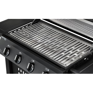 Detailaufnahme des Enders® Gasgrills San Diego Next 4 mit Edelstahlrost und 4 Brennern.