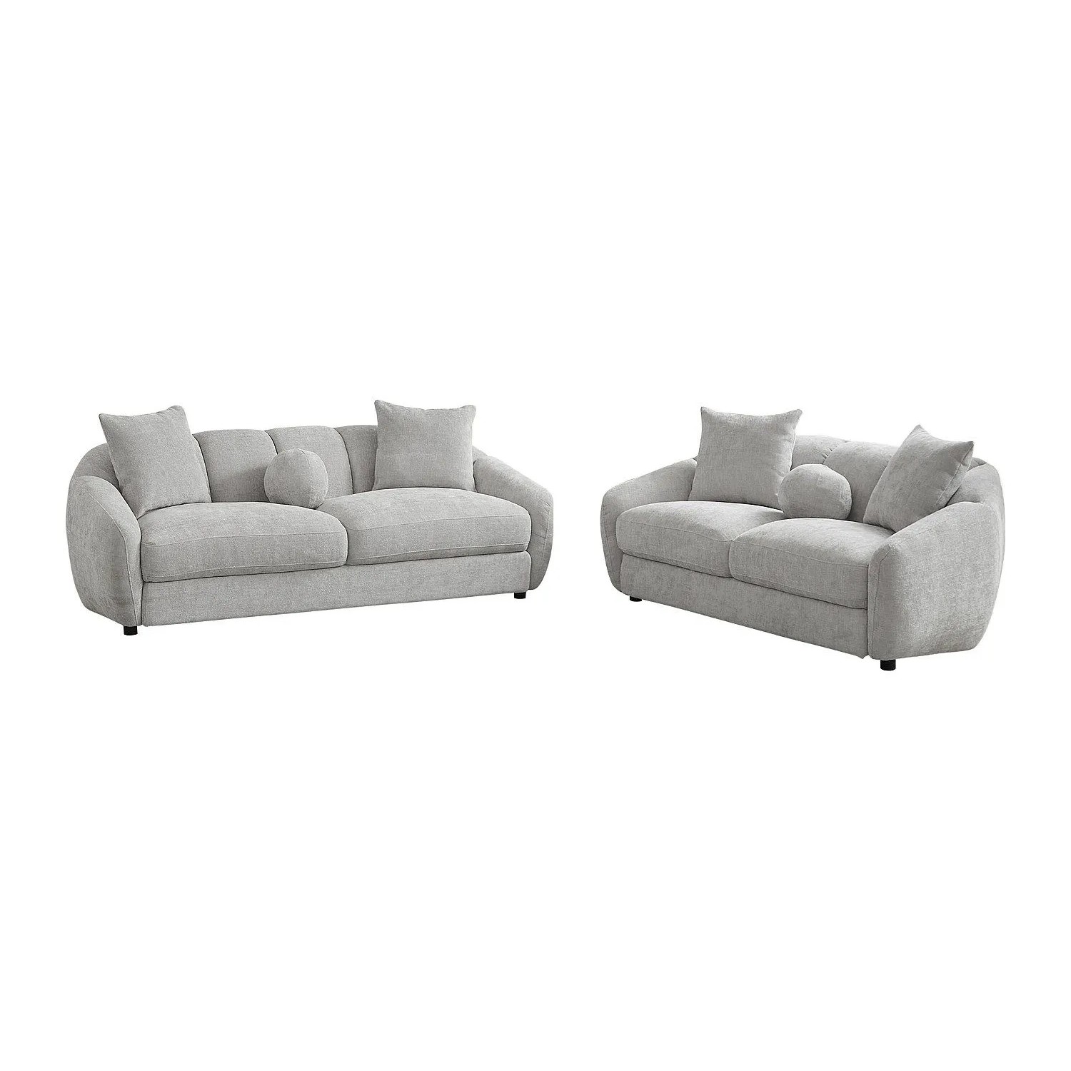 Vente-unique Couchgarnitur Hellgrau 216 cm  182 cm
