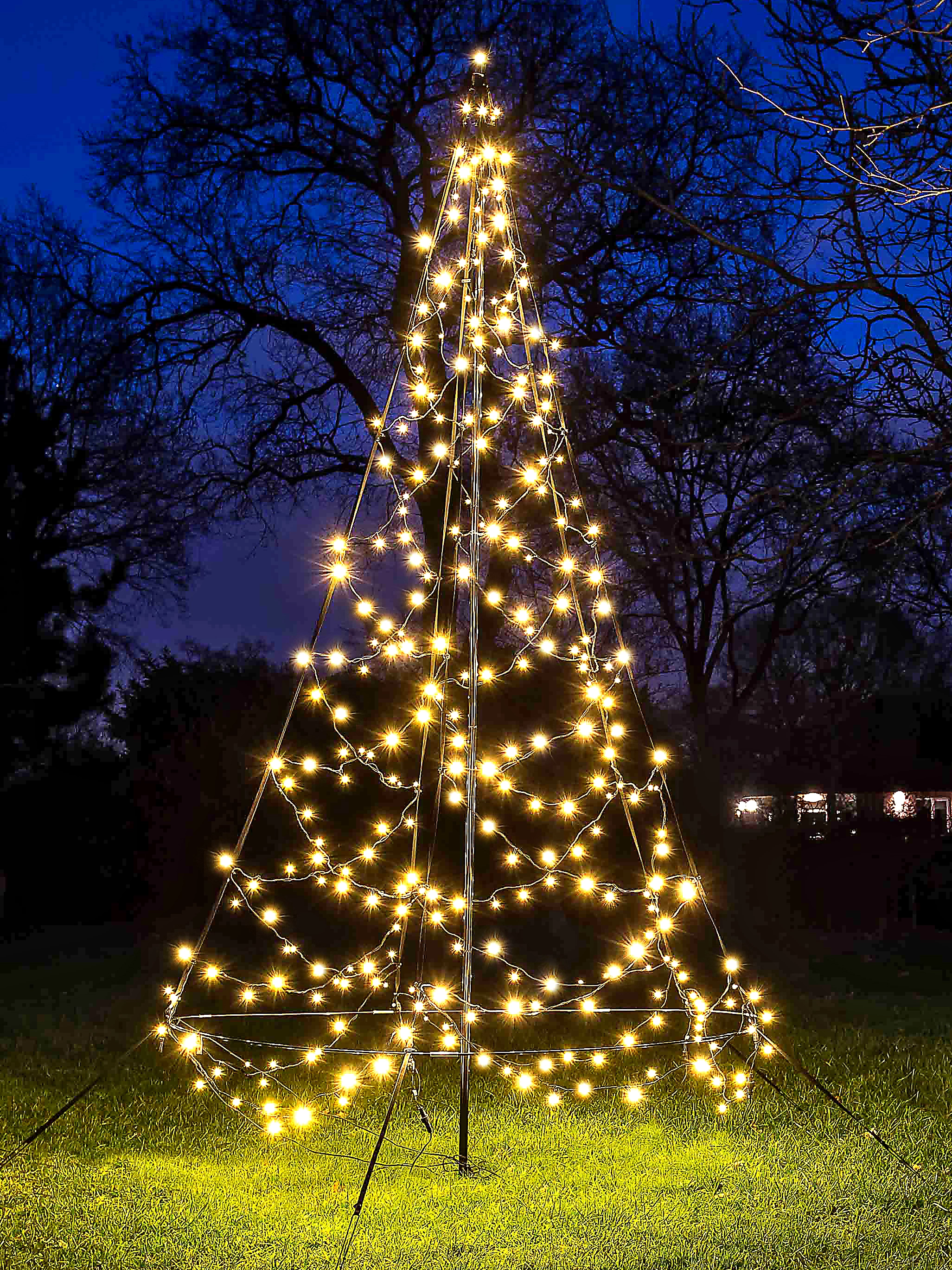 Fairybell 3D LED-Lichterbaum inkl. Mast für Außen 300 LED 3 m