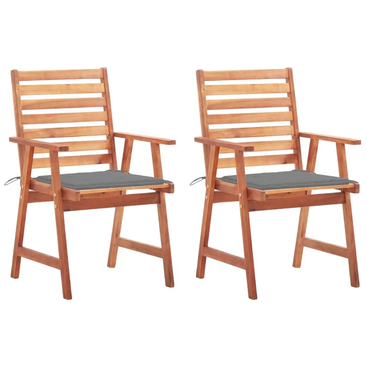 vidaXL Garten-Essstühle 2 Stk mit Kissen Massivholz Akazie 3064321