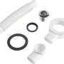 Prevex EasyClean Überlauf-Set, 180-570 mm, Chrom, für Waschbecken. Details: Überlaufrohr, Chromring, Dichtungen.
