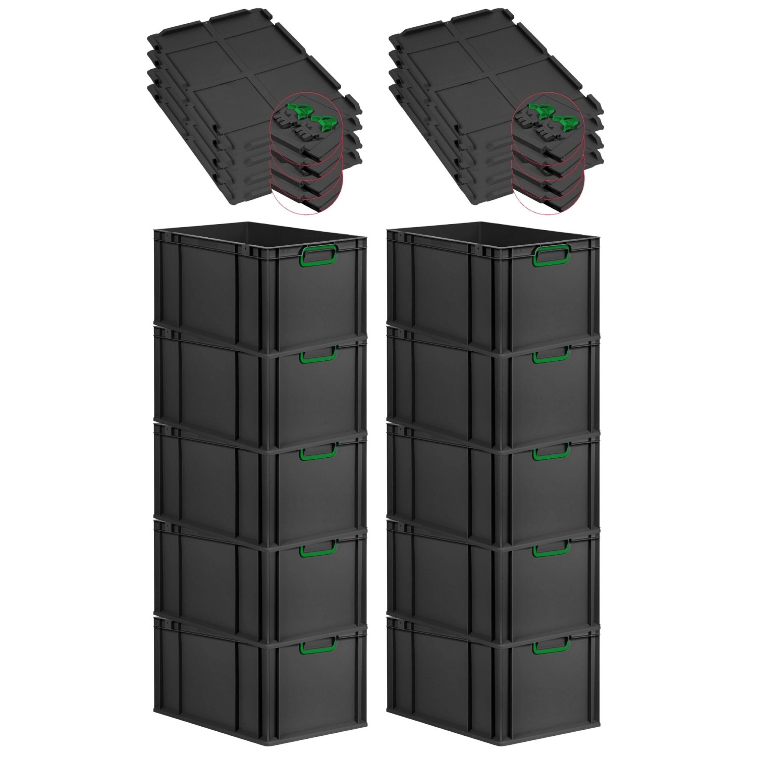PROREGAL SuperSparSet 10x Eurobox Nextgen Color Mit Scharnierdeckel HxBxT 3 günstig online kaufen