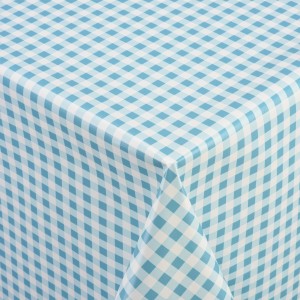 Venilia Tischdecke Vichy Blau, Meterware. Blau-weißes Karomuster, ideal für Küche und Garten.