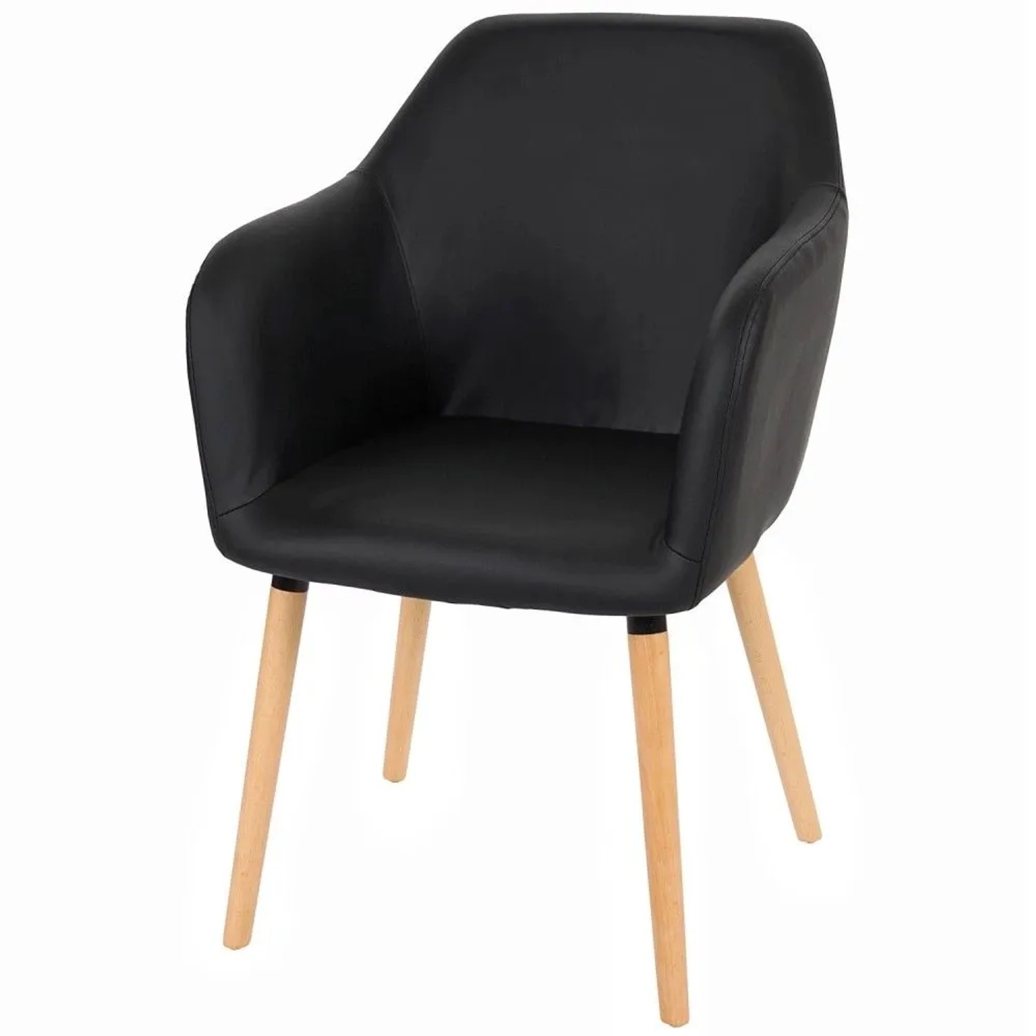MCW Esszimmerstuhl Vaasa T381 Kunstleder Schwarz Helle Beine