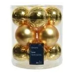 Kaemingk Weihnachtsbaumkugeln Glas  8 cm 12 Stueck Hell Gold Matt