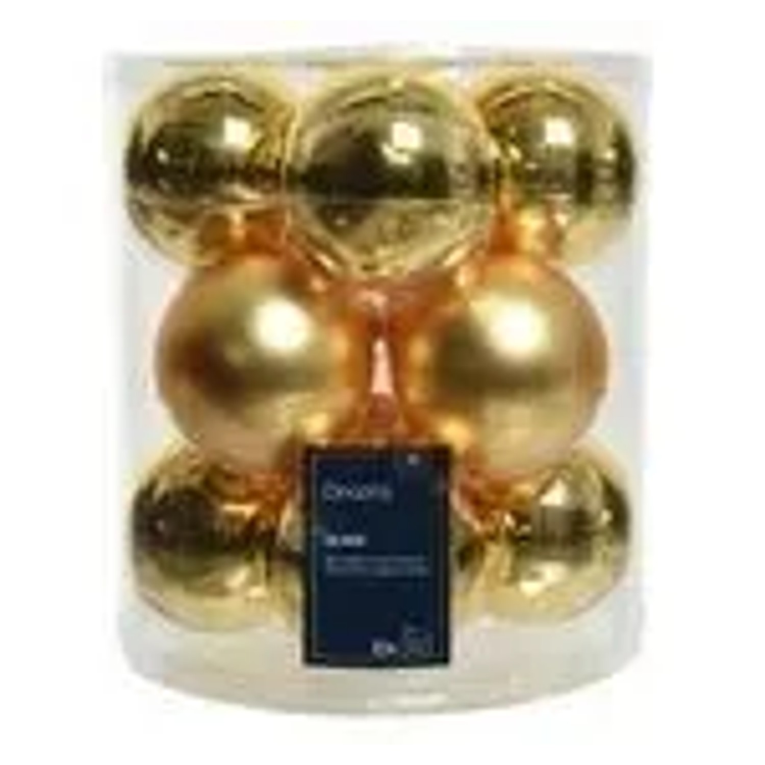 Kaemingk Weihnachtsbaumkugeln Glas  8 cm 12 Stueck Hell Gold Matt