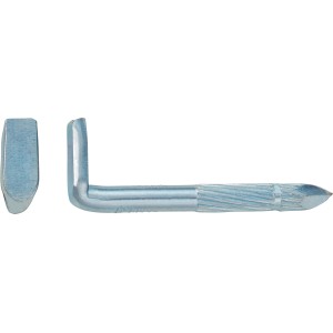 LUX Stahlhaken, gerillt, 3,5x40mm, verzinkt, 7 Stück. Winkelhaken für Aufhängungen.