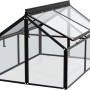 Vitavia Frühbeet Gaia Jumbo, schwarzer Rahmen, ESG-Verglasung, aufstellbare Fenster.