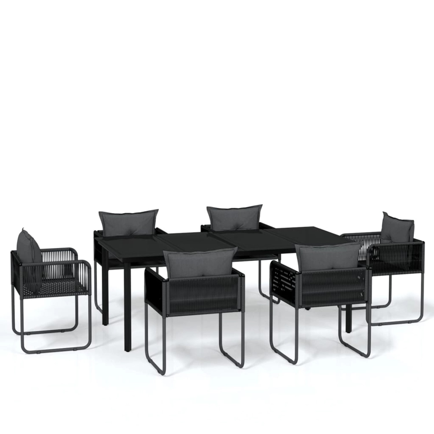 vidaXL 7-Tlg Garten-Essgruppe Schwarz 3099081 günstig online kaufen
